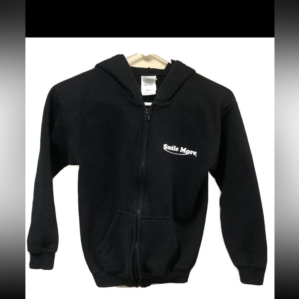 SMILE MORE Roman Atwood Youth Full Zip Black Logo Hoodie Sweatshirt Kids Size: M